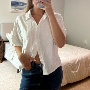 Abercrombie White Button-Up Shirt